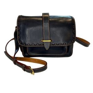 Dooney & Bourke Navy leather binocular bag, Crossbody bag Vintage Red interior